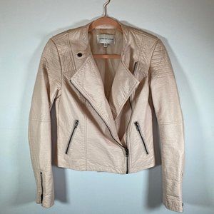 Powder Pink Vegan Leather Jacket